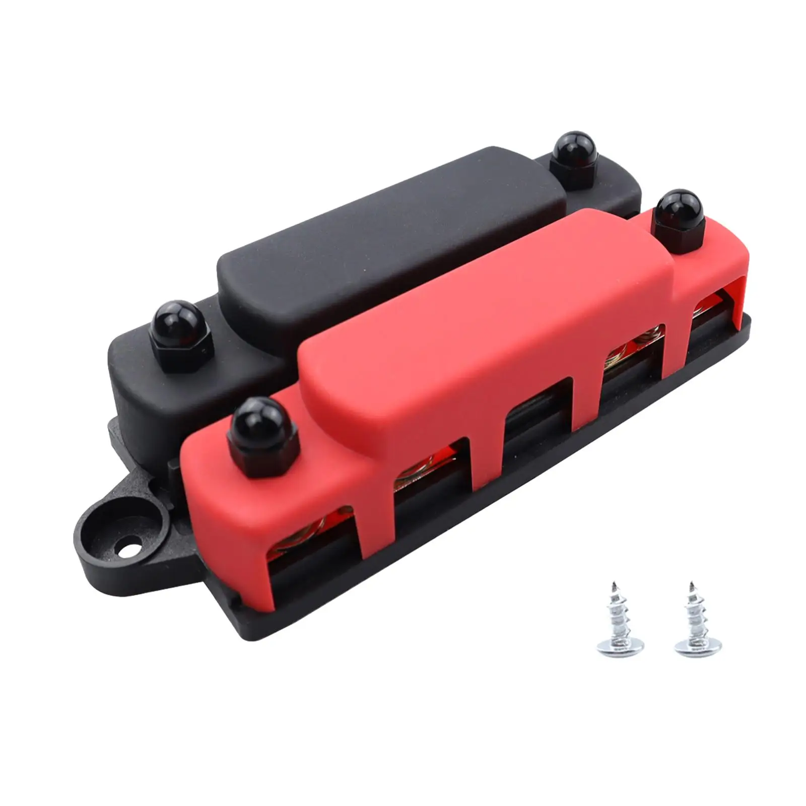 4 Post Power Distribution Block Bus Bar Easy to Install Marine Battery Ground Distribution Block for Car Marine RV Trailer