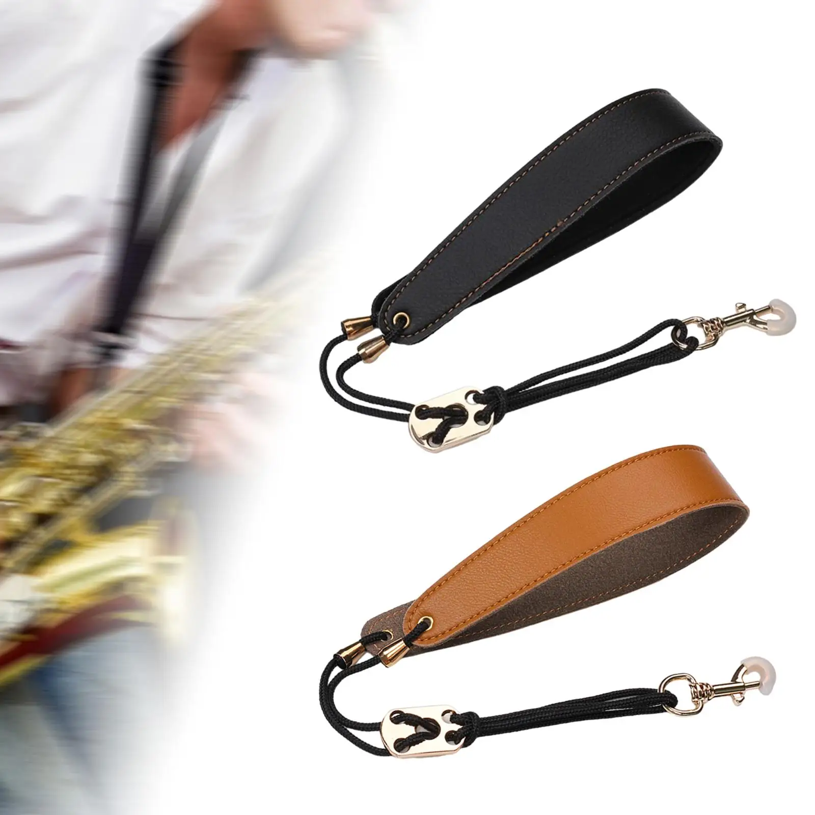 Saxophone Neck Strap Wind Instrument Strap with Metal Hook Adjustable for Clarinet Oboes