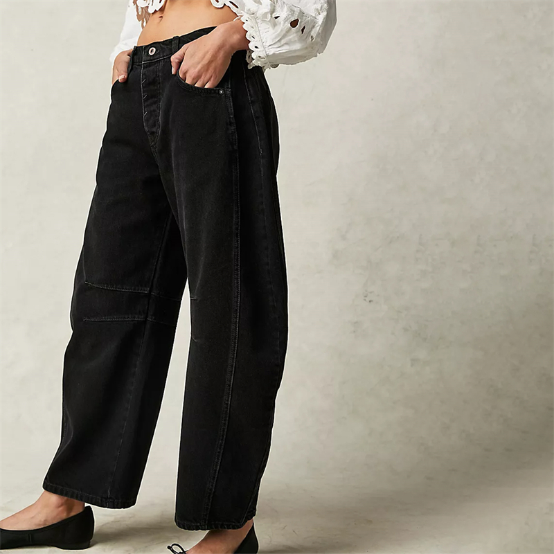 Title 13, Cropped Jeans for Women y2k Aesthetic Solid Col...