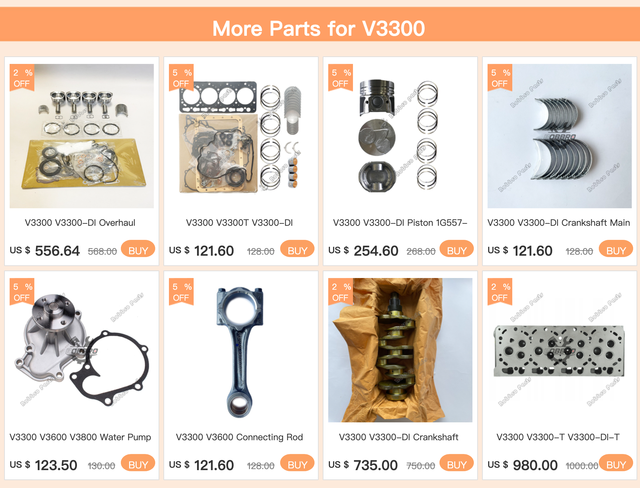 V3300 V3300t V3300-di Overhaul Re-ring Kit Full Gasket Piston Ring