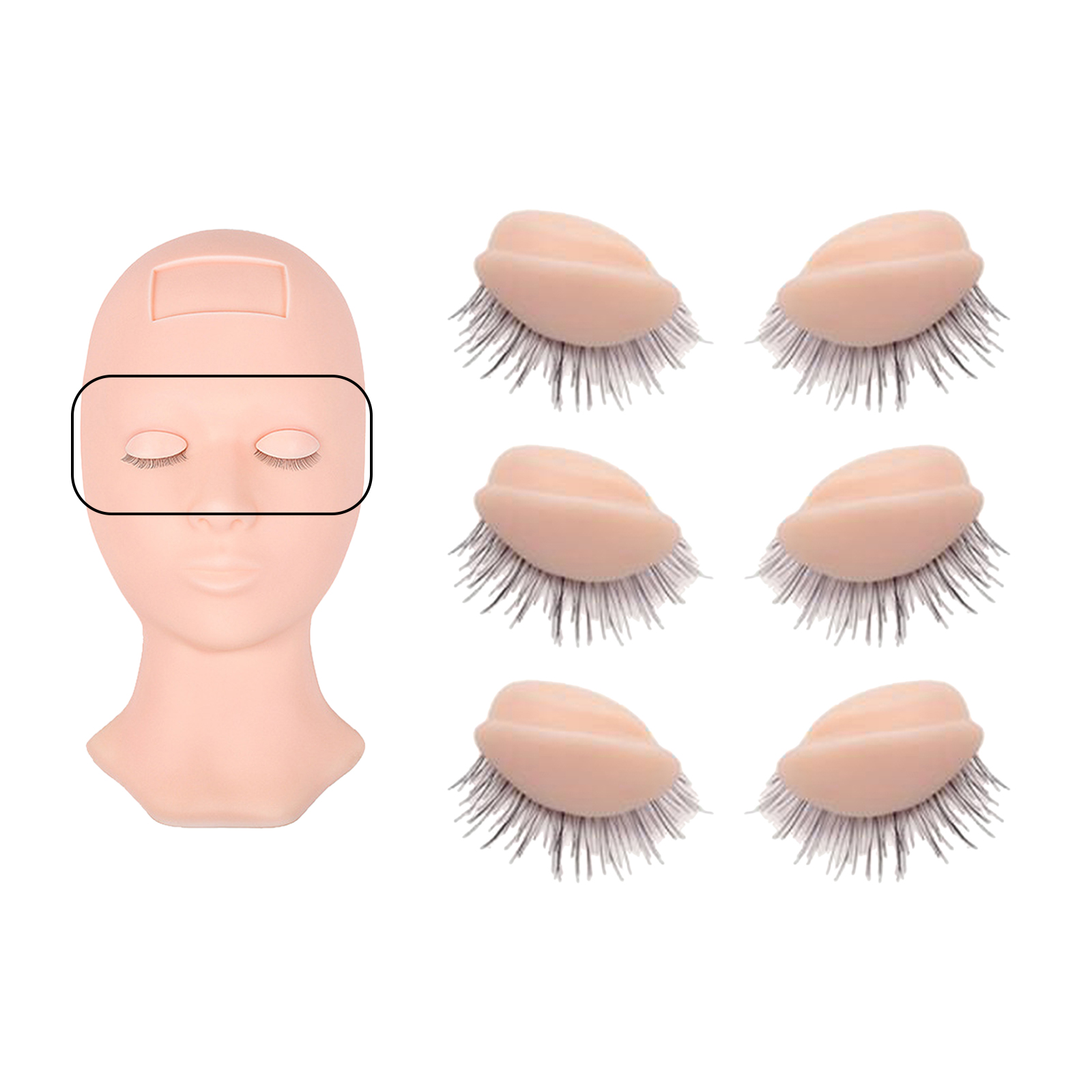 Eyelash Manikin Head, Cosmetology Manikin Flat Head for Eyelash Extension