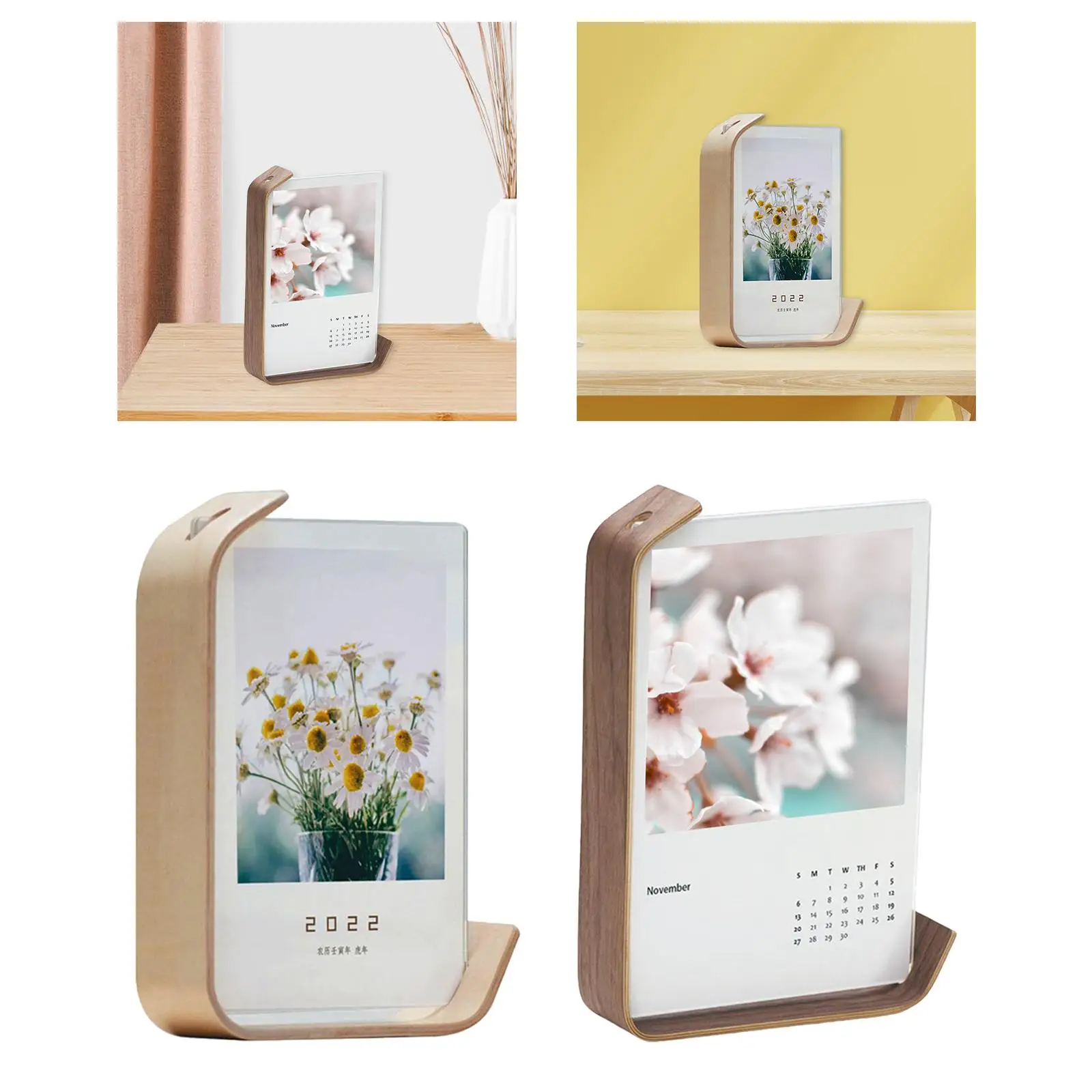 Wood Photo Frame Family Portrait Picture Display Holder for Home Birthday Ornament