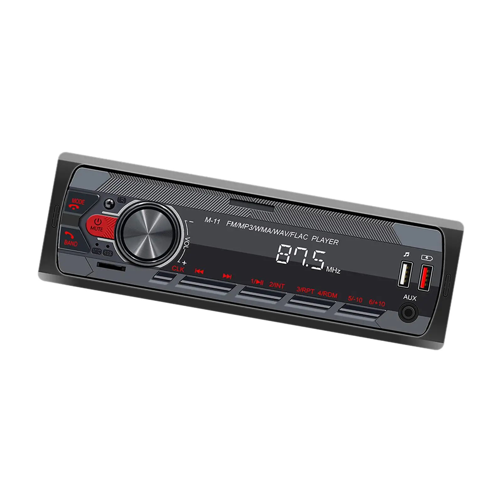 Car Stereo Receiver MP3 Player Fast Charging Anti Interference Shockproof Dual USB Port RCA Audio Output AM/FM Radio Receiver