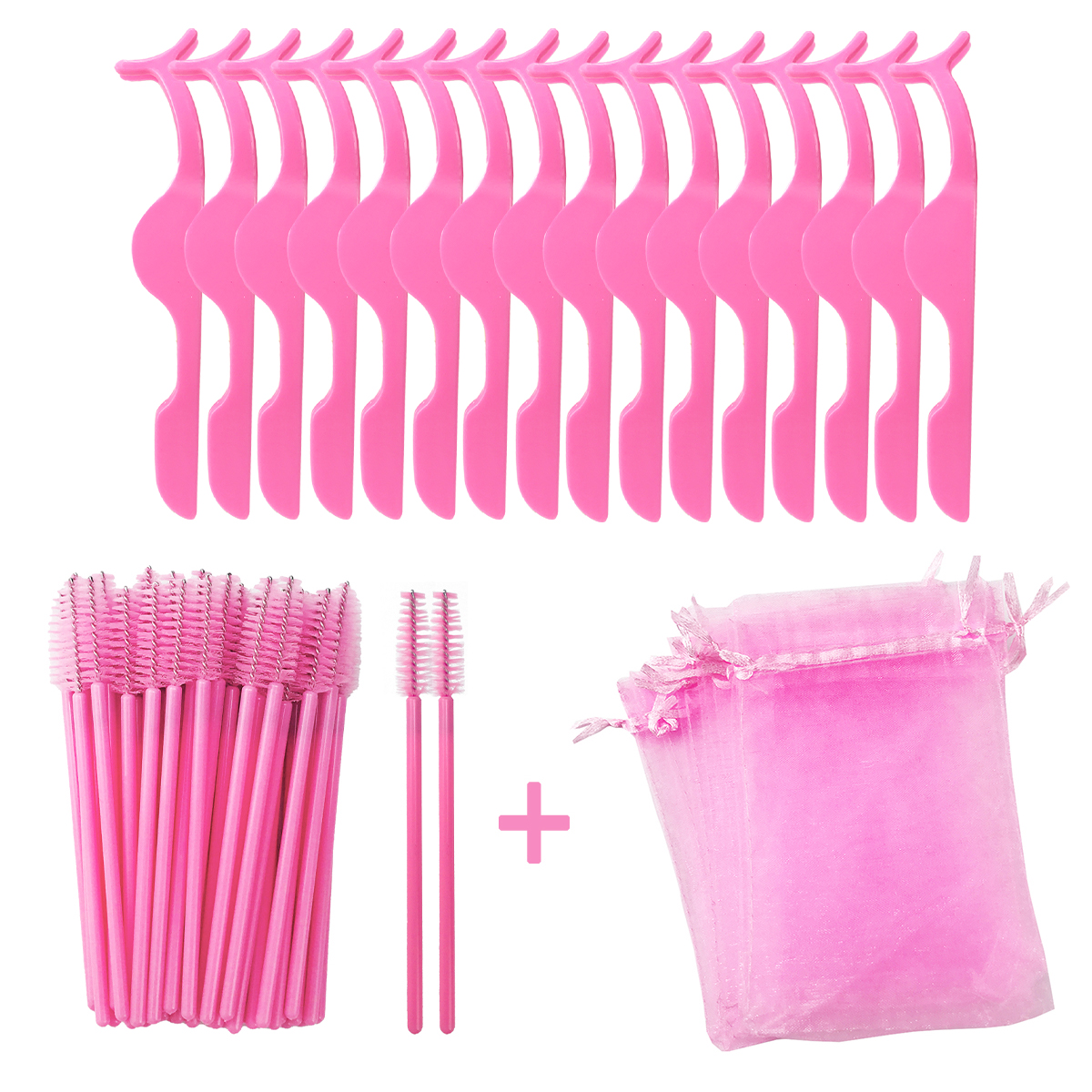 Best of 50 / 100Pcs 3 In 1 Lash Set Include Eyelash Tweezers And Mascara Wand And Mesh Bag Reviews & Tips