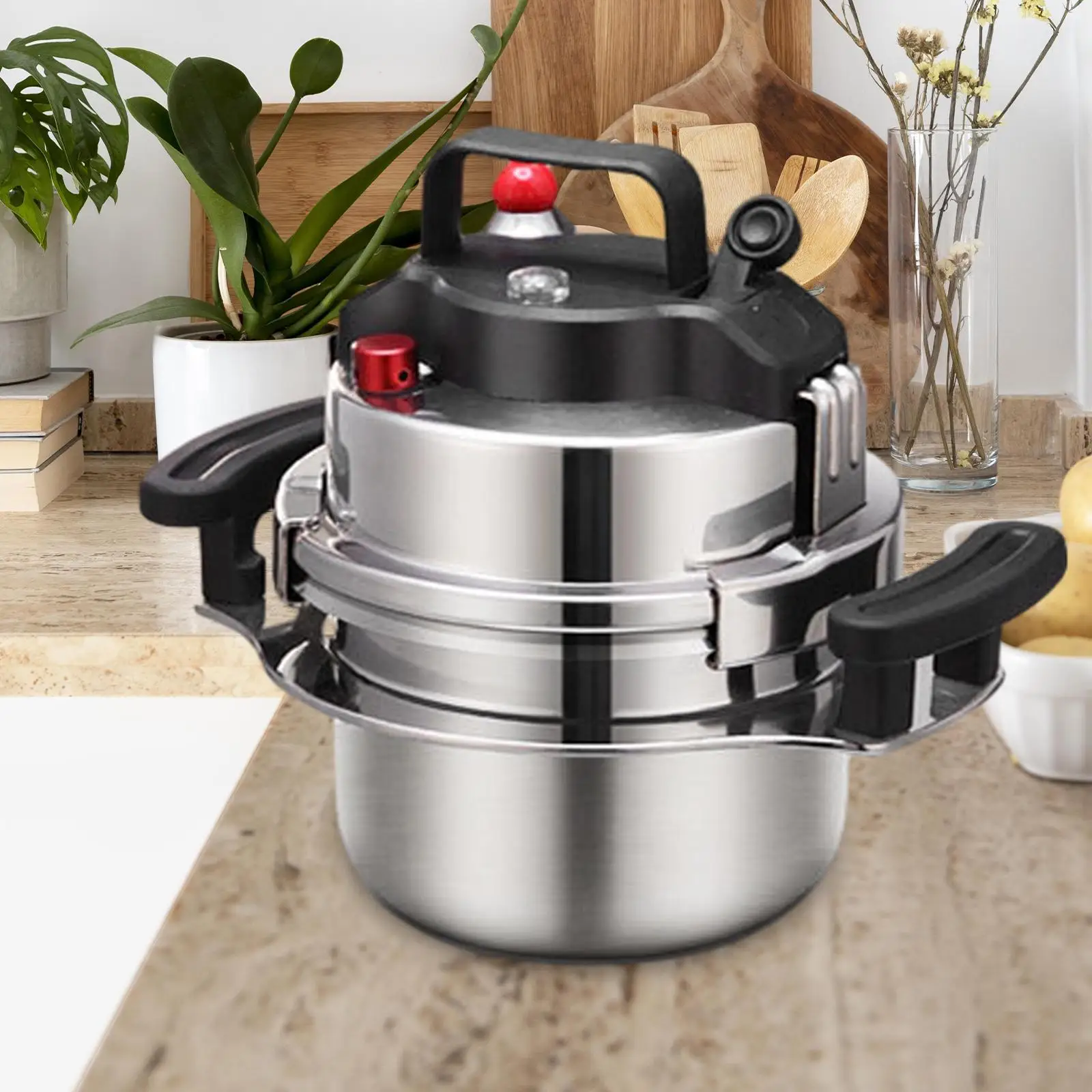 Pressure Cooker Canning Pot Nonstick with Secure Knobs Household Mini Pot Rice Cooker for Commercial BBQ Outdoor Camping Picnic