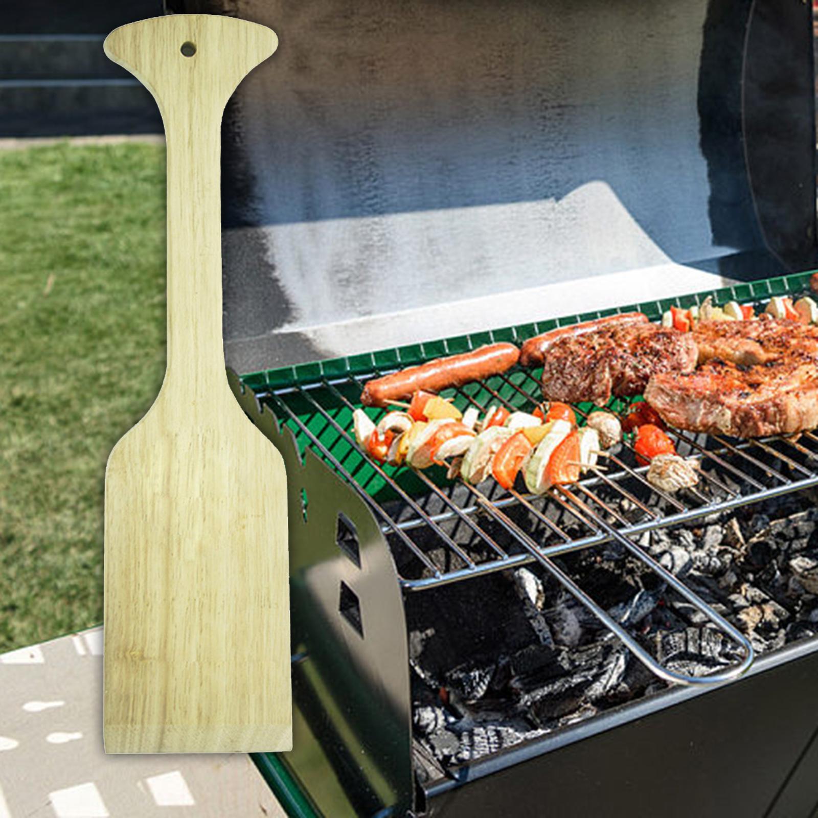 Wood Grill Scraper Cleans Top and Between Grates Barbecue Cleaning Tools with Long Handle for Barbecue Multi Types Grill Grates