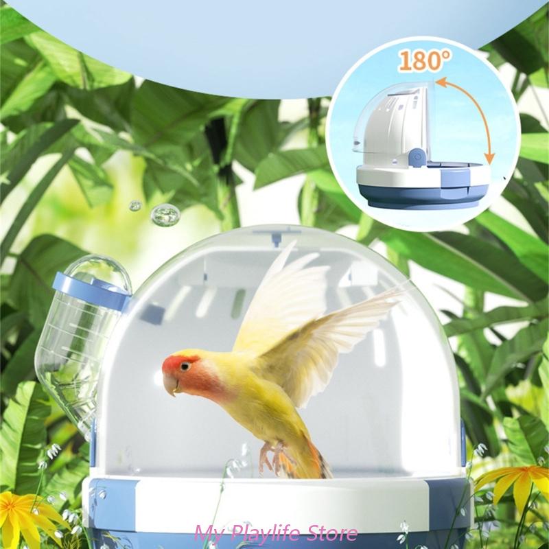 Title 8, Portable Clear Bird Carry Case Transport Cage P...