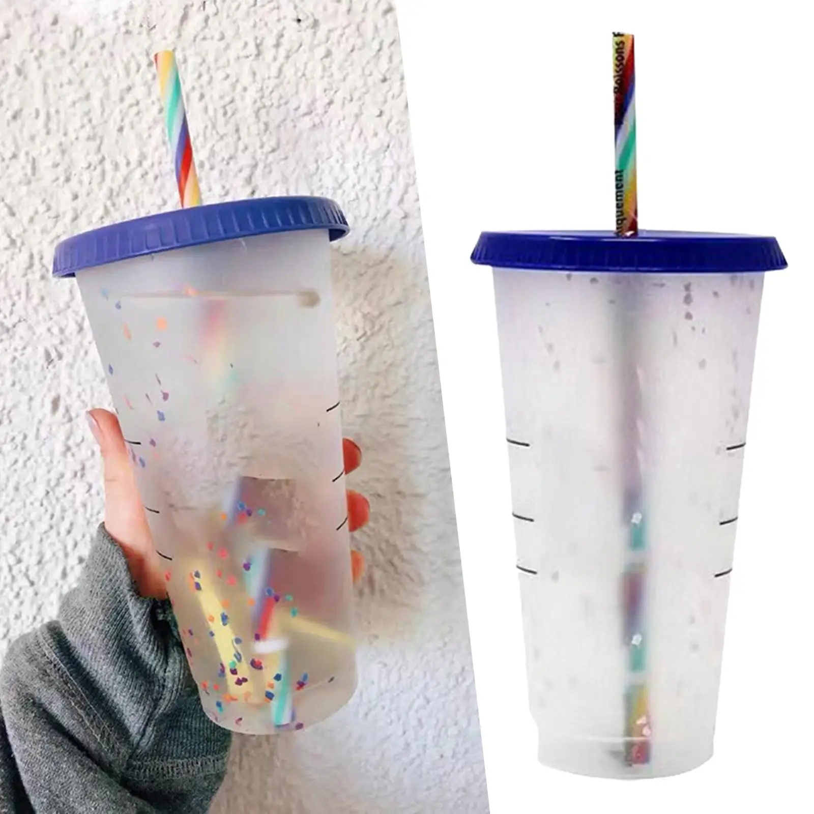 Color Changing Cup Tumbler Cold  Iced Coffee Cup for Adult Kids