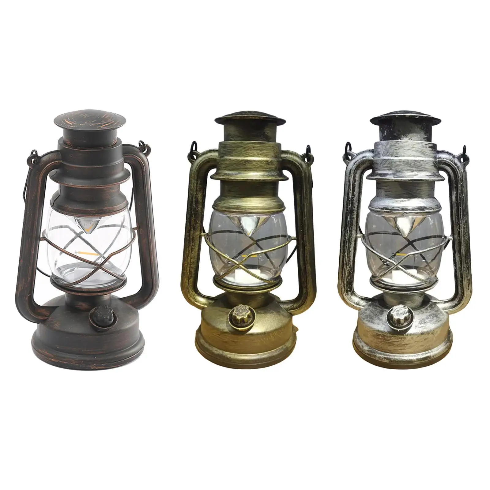 Rustic Oil Lantern Lamp Portable Hanging Lamp Table Lamp for Home Decor