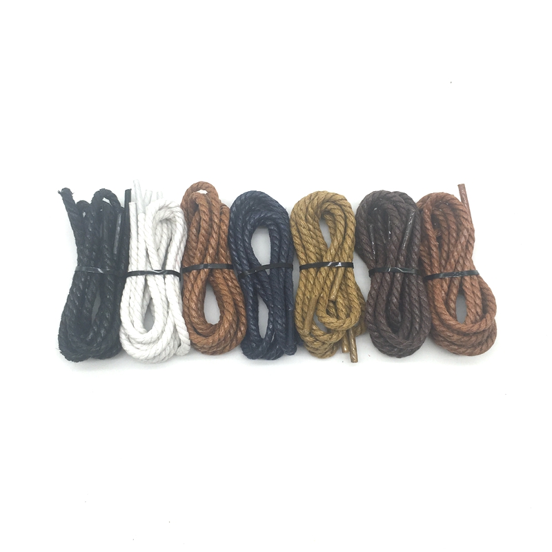 1 Pair Round Shoe Laces Leather Waxed Shoelaces Outdoor Leisure Boots Shoelace Adult Unisex Shoe Lace 60/90/120/150CM
