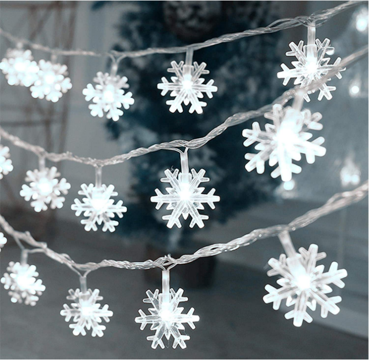 Snowflake LED Lights Christmas Decoration Home Xmas Tree Hanging Garland Christmas Ornaments 2023 New Year Gift 2024