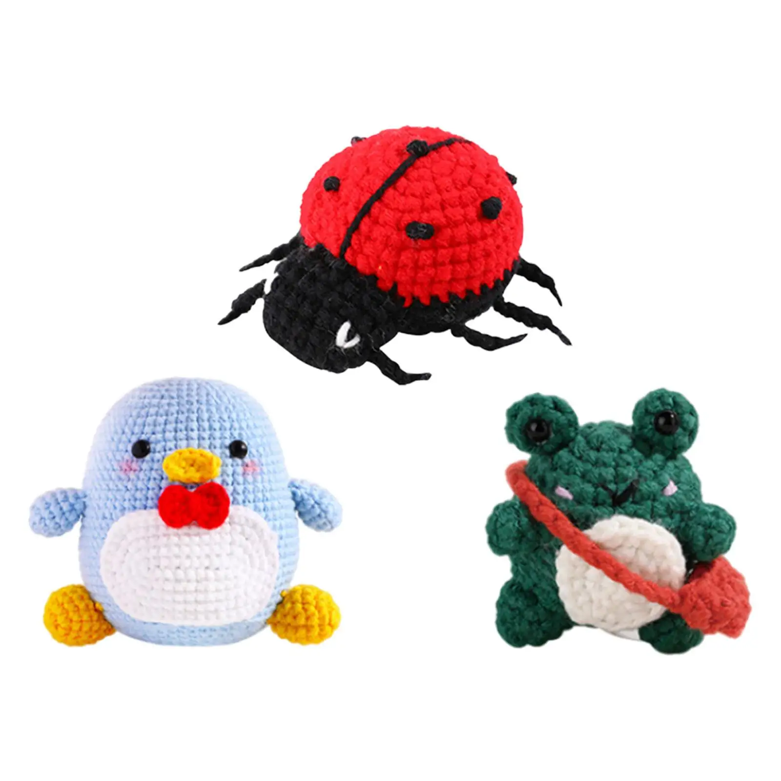 Crochet Set for Beginner Doll Starter Pack Complete Centerpiece Accessories Gift DIY Crocheting Craft for Office Children Adults