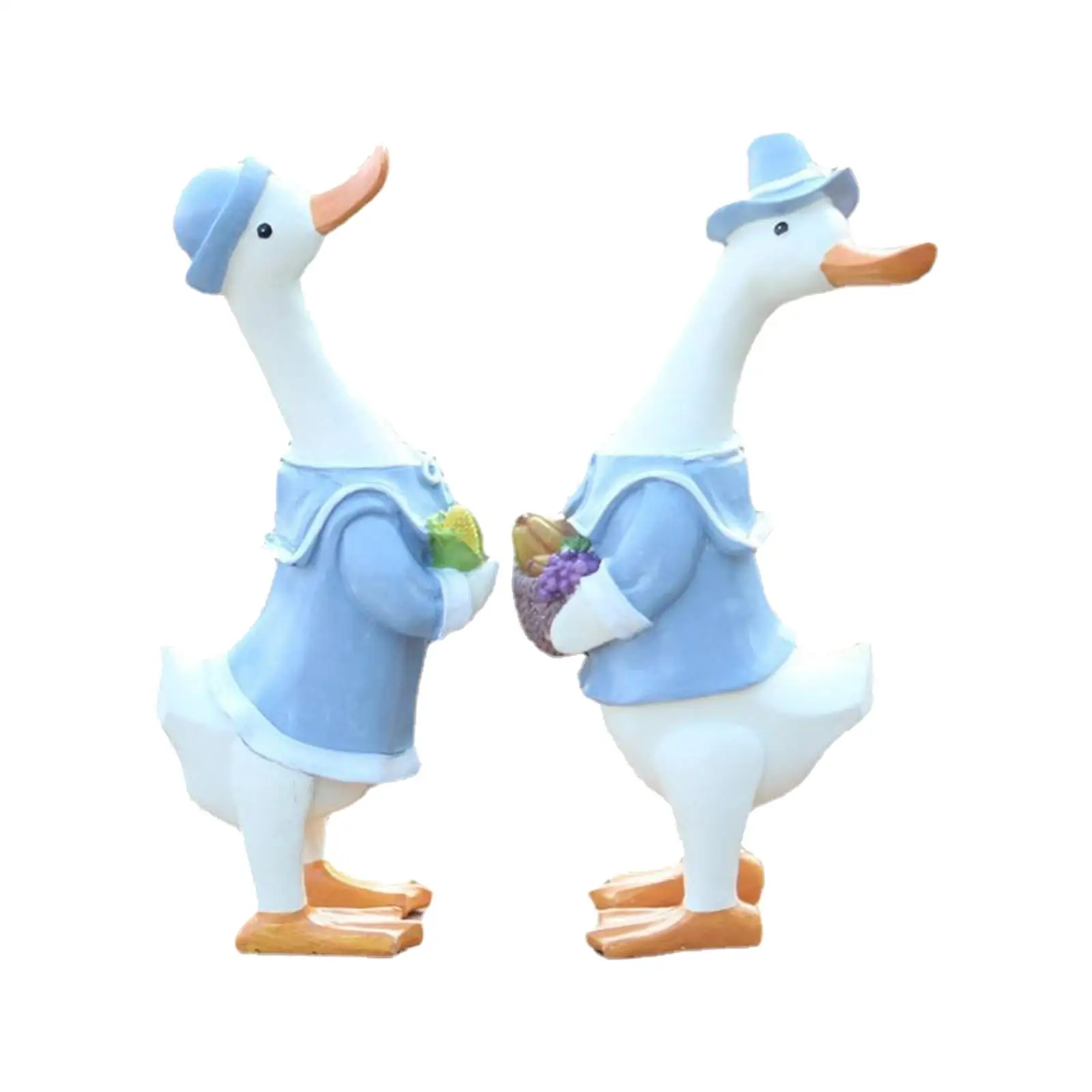 Duck Couple Garden Statue Decorative Animal Sculpture Home Decor Resin Duck