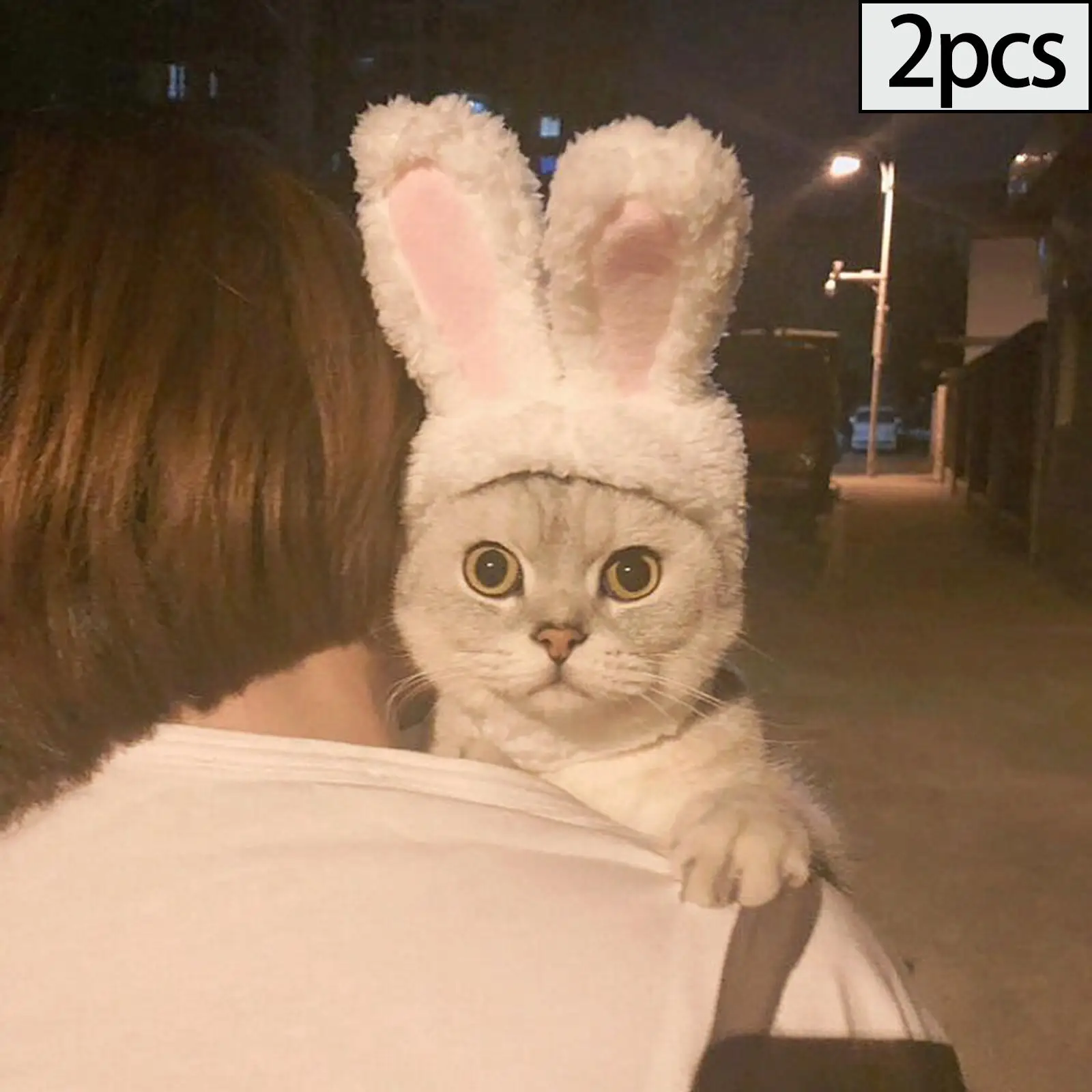 Dog Cat Headwear Rabbit Ears Clothing Dressing Apparel Headgear Pet Costume for Puppy Kitten Photograph Halloween