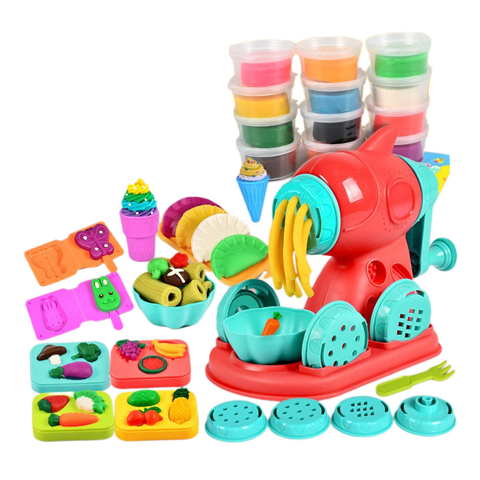 Children plasticines Mold Tool Production Toys Kids Color Clay Noodle Machine Ice Cream DIY Play House Toy Set