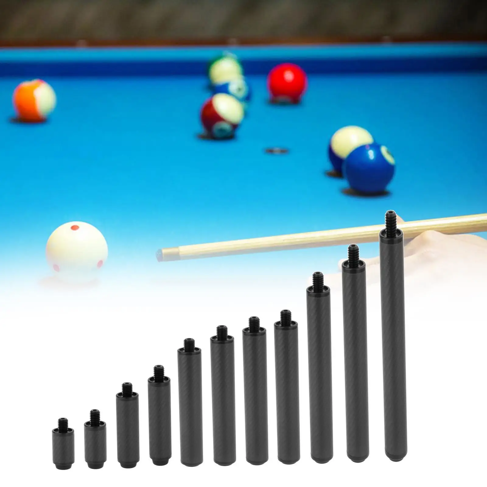 Pool Cue Extension Rear Plug Billiards Supplies Pool Accessories with Bumper Billiard Cue Extension Pool Cue Sticks Extender