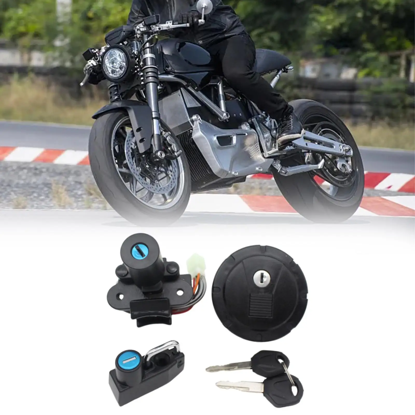 Fuel Gas Cap Tank Lock Set Accessory Durable Replace for Kawasaki Klr250 Klr650 Accessory Convenient Assemble Professional