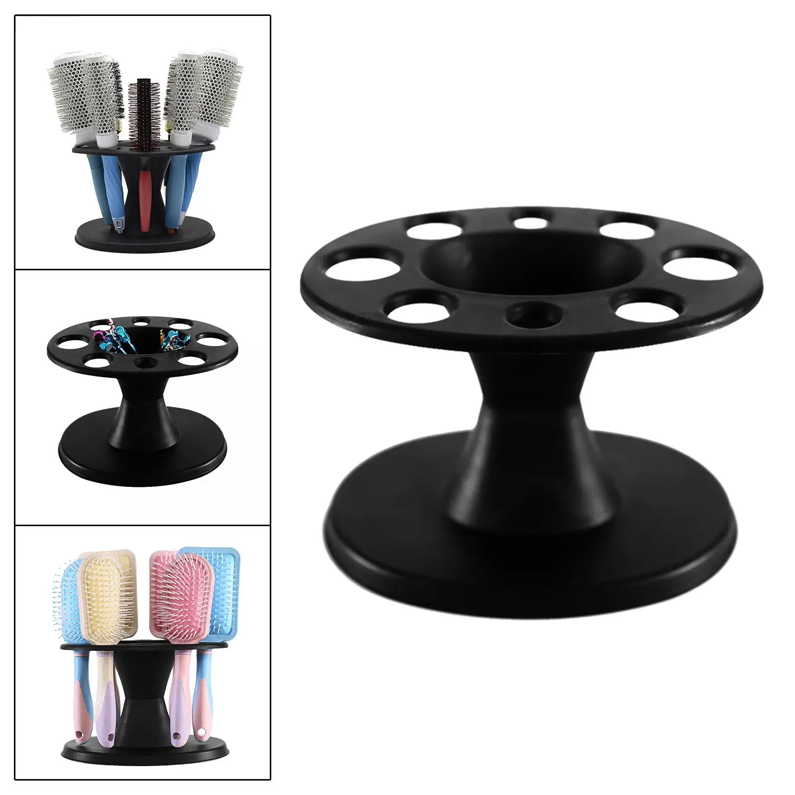 Round Comb Storage Stand Hairdressing Tools Hairbrush Holder for Home Use