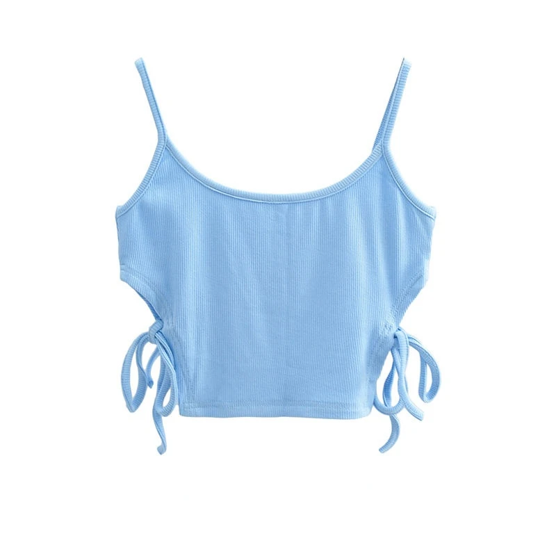 jockey camisole Y2k Fashion Tank Solid Cropped Summer Blue Cami Halter Ropa De Mujer Ribbed Croptop High Street Casual Korean Harajuku White Top silk camisole