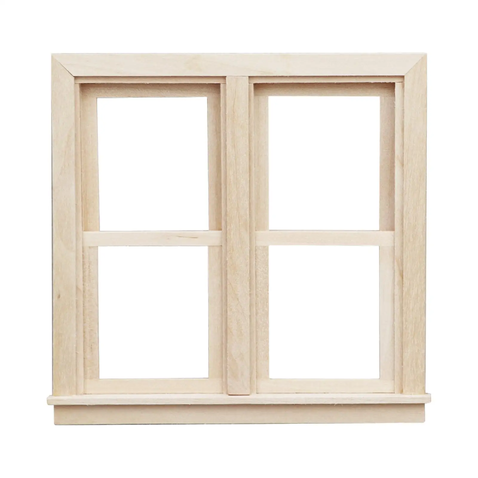 Miniature Window Frame Model Dollhouse Miniature Wooden Window for Kitchen