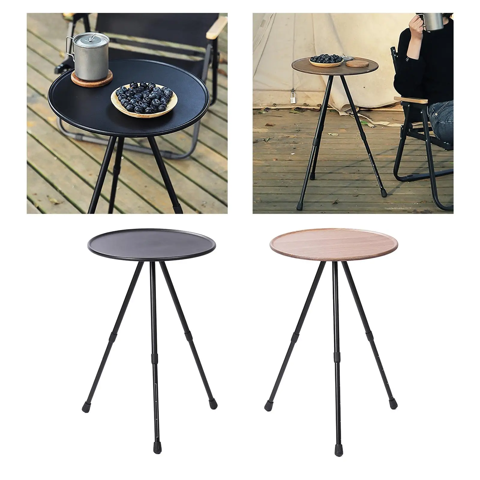 Foldable Camping Table Retractable Aluminum Alloy Three-Legged Dining Table Multifunctional for Camping Picnic Outdoor