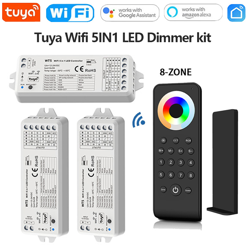 Tuya-Universal LED Light Dimmer Controller, Wi-Fi, DC12-24V,