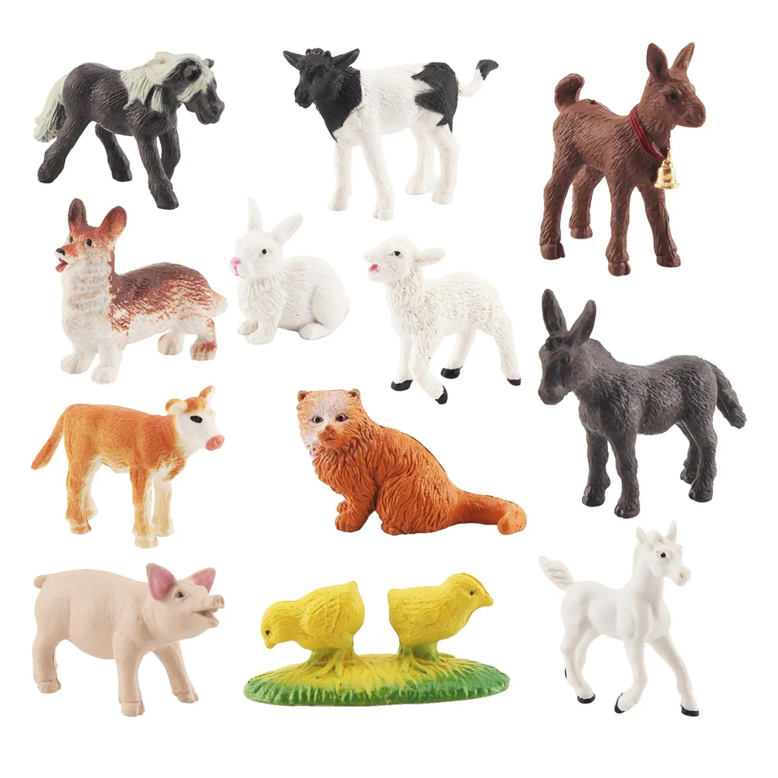 12 Pieces Miniature Farm Animals Toy Toys Children Toys Kids Toddlers Girls