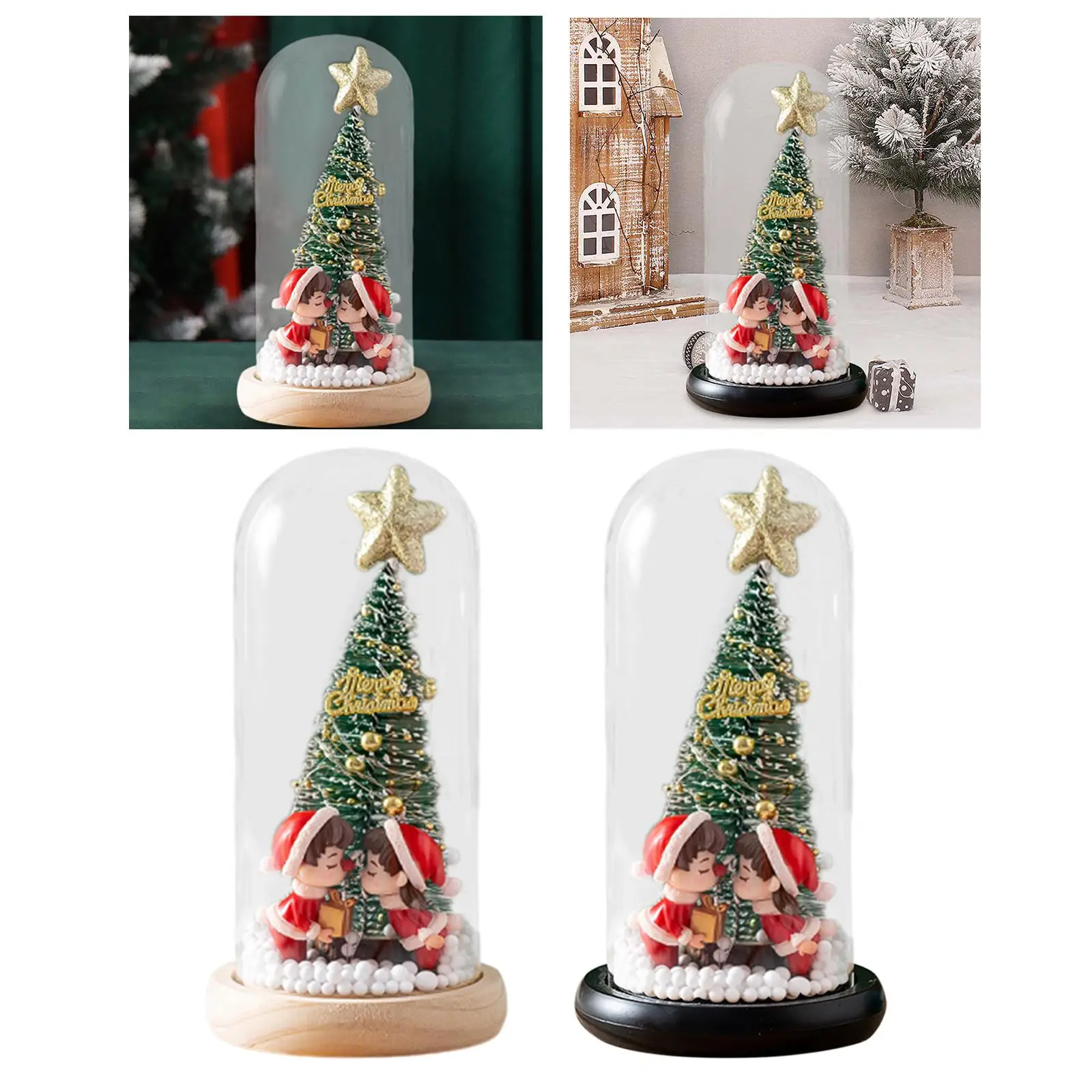Mini Tabletop Christmas Tree with Light Decorative Realistic Artificial Xmas Tree for Office Shelf Festival Indoor Fireplace