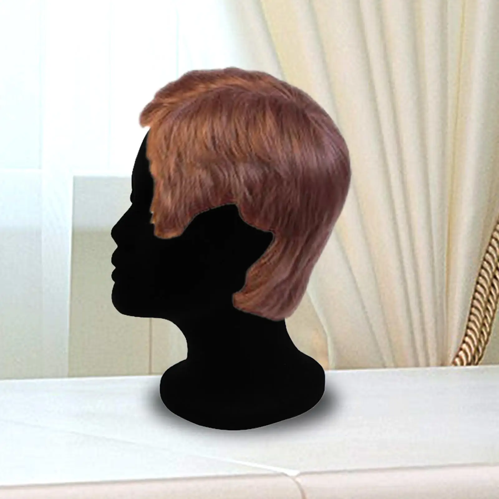 Mannequin Head Model Flocking Foam Round Base Multipurpose for Hat Jewelry