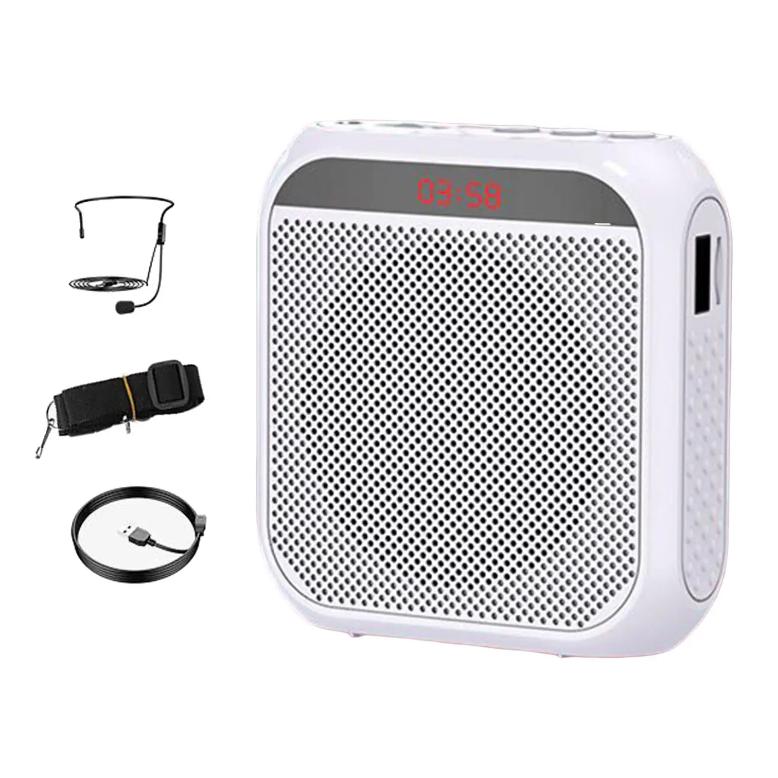 Voice Amplifier Support TF Card U Disk Vocal Boost Rechargeable Mini Speaker for Teacher Coaches Elderly Training Tour Guides