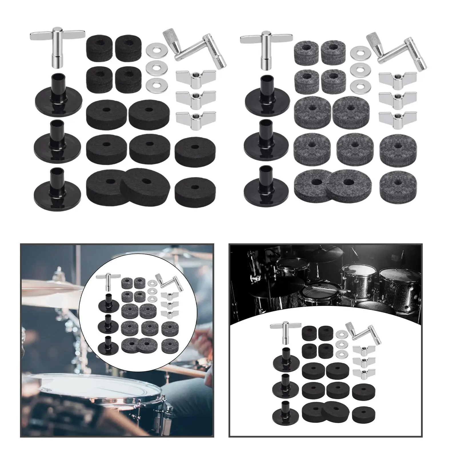 23x Cymbal Replacement Accessories, High Hat Clutch Cup Felt Portable Percussion Instrument Parts Washers Cymbal Support