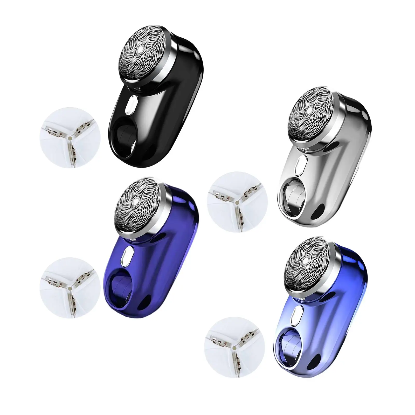 Electric Shaver Stainless Steel with Colorful Ambient Lights for Travel Home