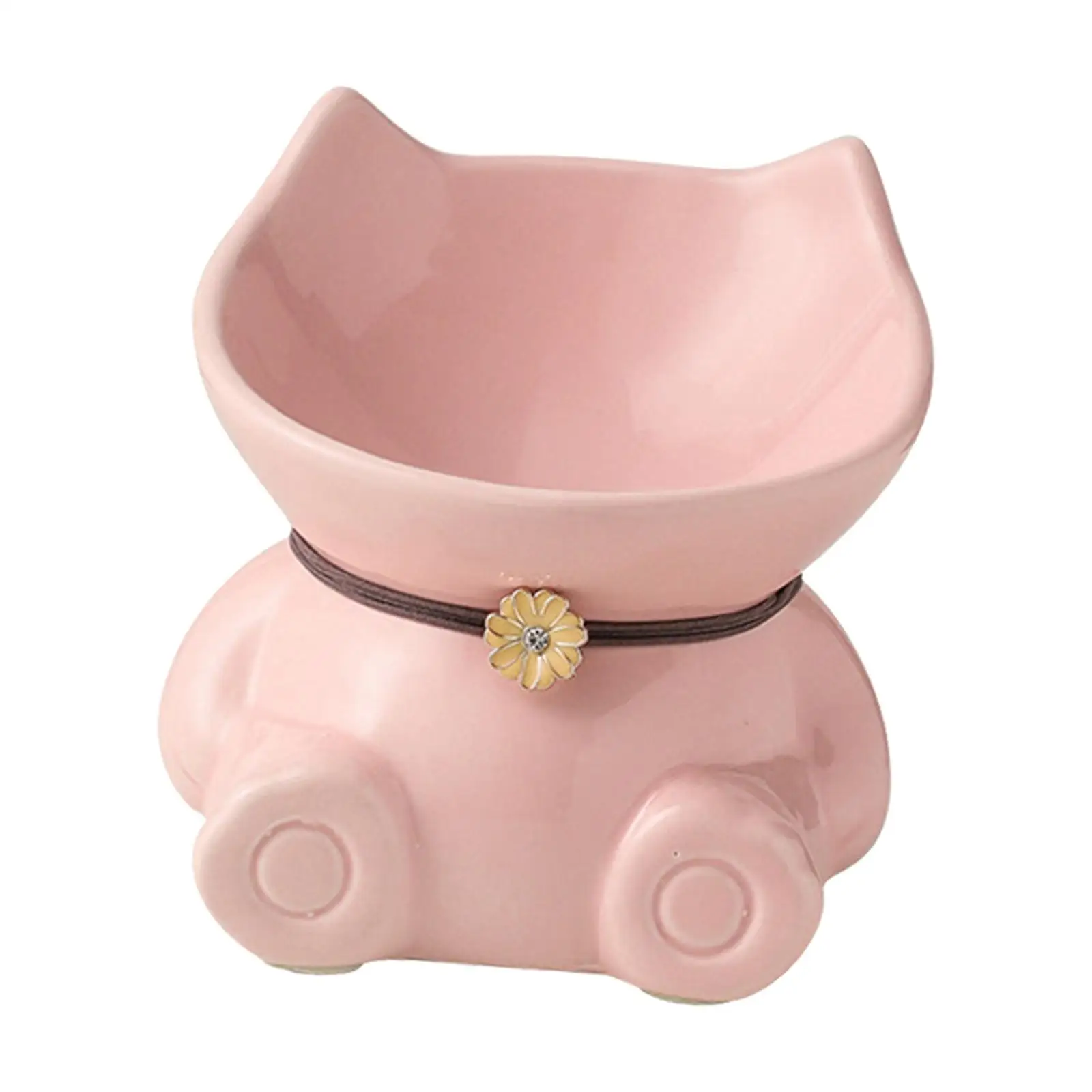 Raised Cat Bowl, Feeding Station Stand Ceramic Tilted feeder dog Kittens Puppy Feeding Bowls Neck Burden