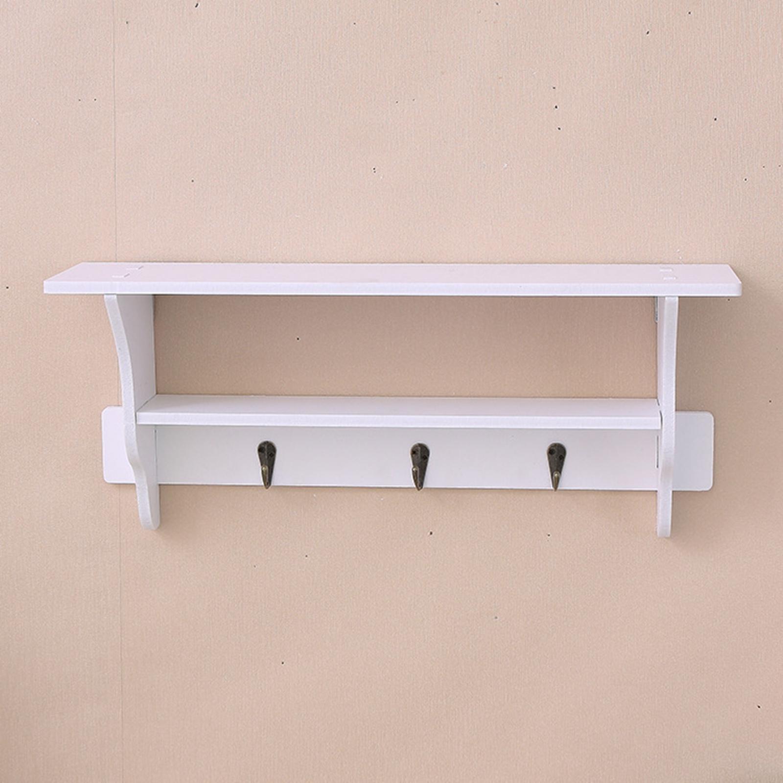 Entryway Wall Mounted Hooks with Shelf Hanging Shelf for Bedroom Home Bathroom Decor