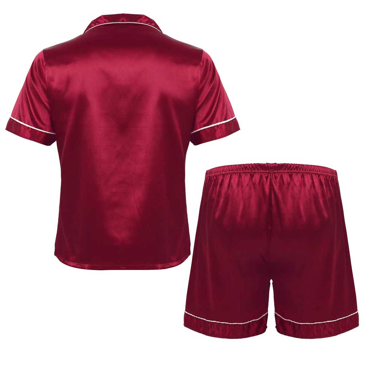 Title 25, Herren-Pyjama-Set aus seidigem Satin, Loungewea...