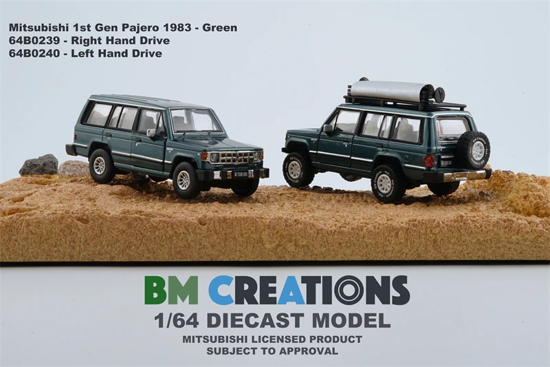BM Creations 1:64 Mitsubishi 1st Gen Pajero 1983 Silver /White Diecast Model Car 