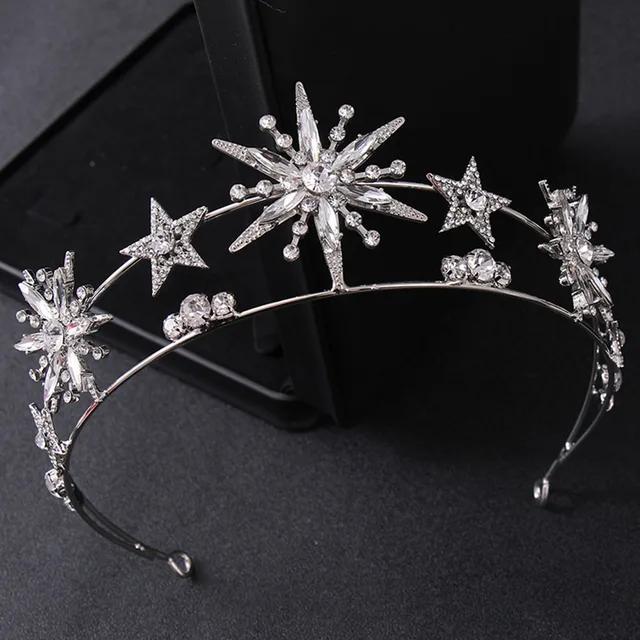 Shiny Star Tiara and Crown Fashion Jewelry 2022 Bling Rhinestone 