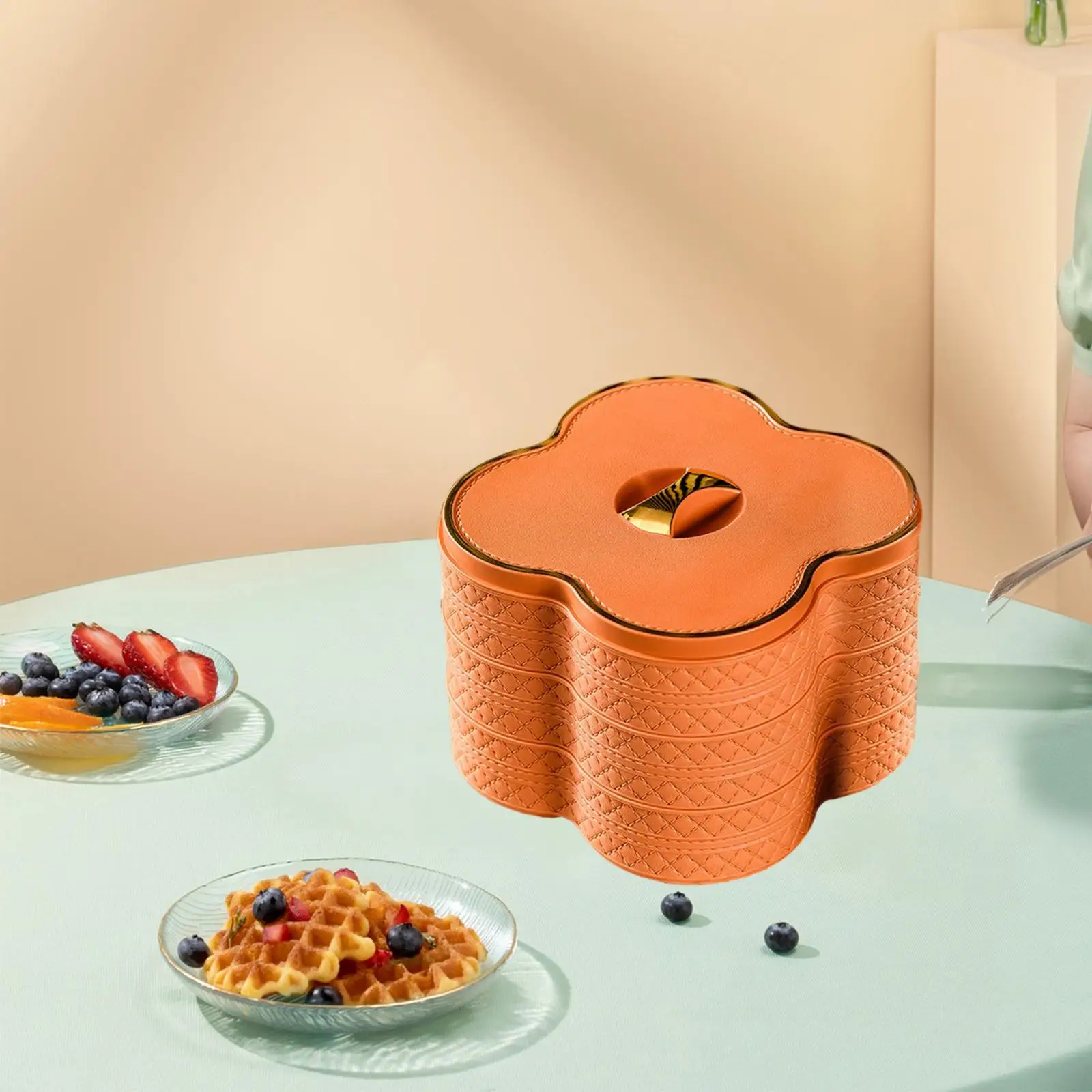 3 Tiers Dried Fruit Holder Tray Food Container with Cover Fruit Plate Serving Dish Tray Platter for Candy Cookies Sweets