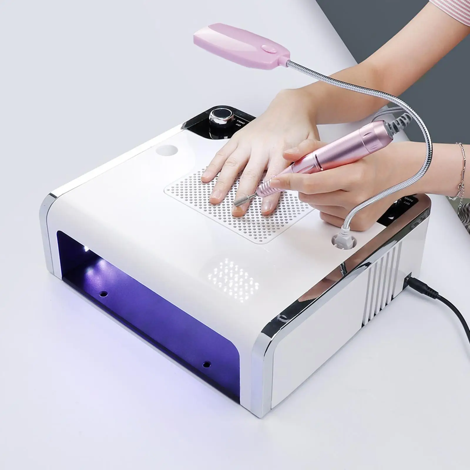 4-In-1 Manicure Machine Professional Electric Nail Drill Machine for Nails Polishing Drying Remove Nail Gel Suction Home Salon