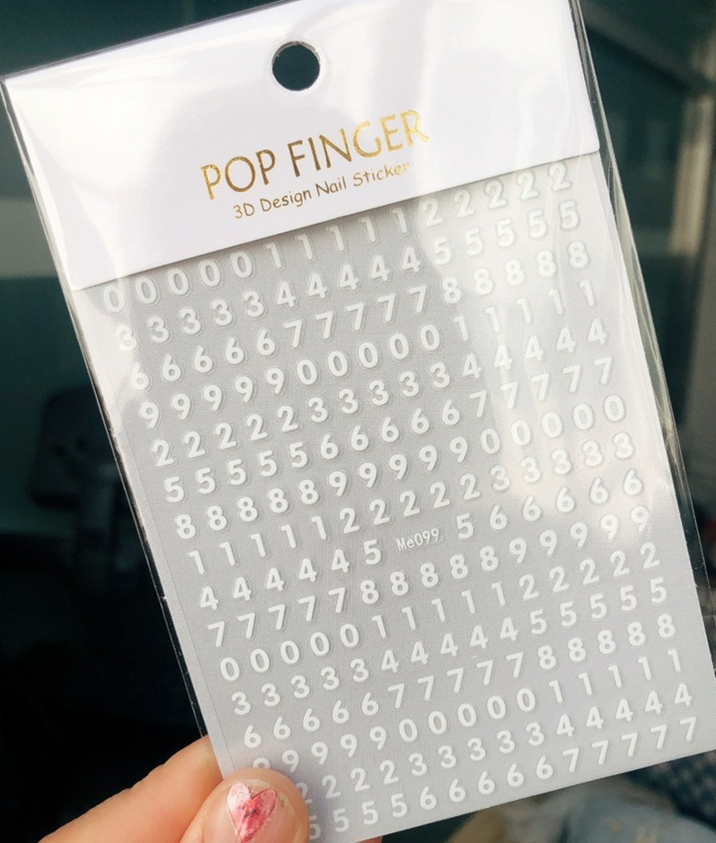 Description Picture 3 of itemNumbers Decals Roman 26 English Alphabet 3D Self-adhesive Nail Art Decal Sticker Word Small Letter Nail Tattoos Decal Stickers