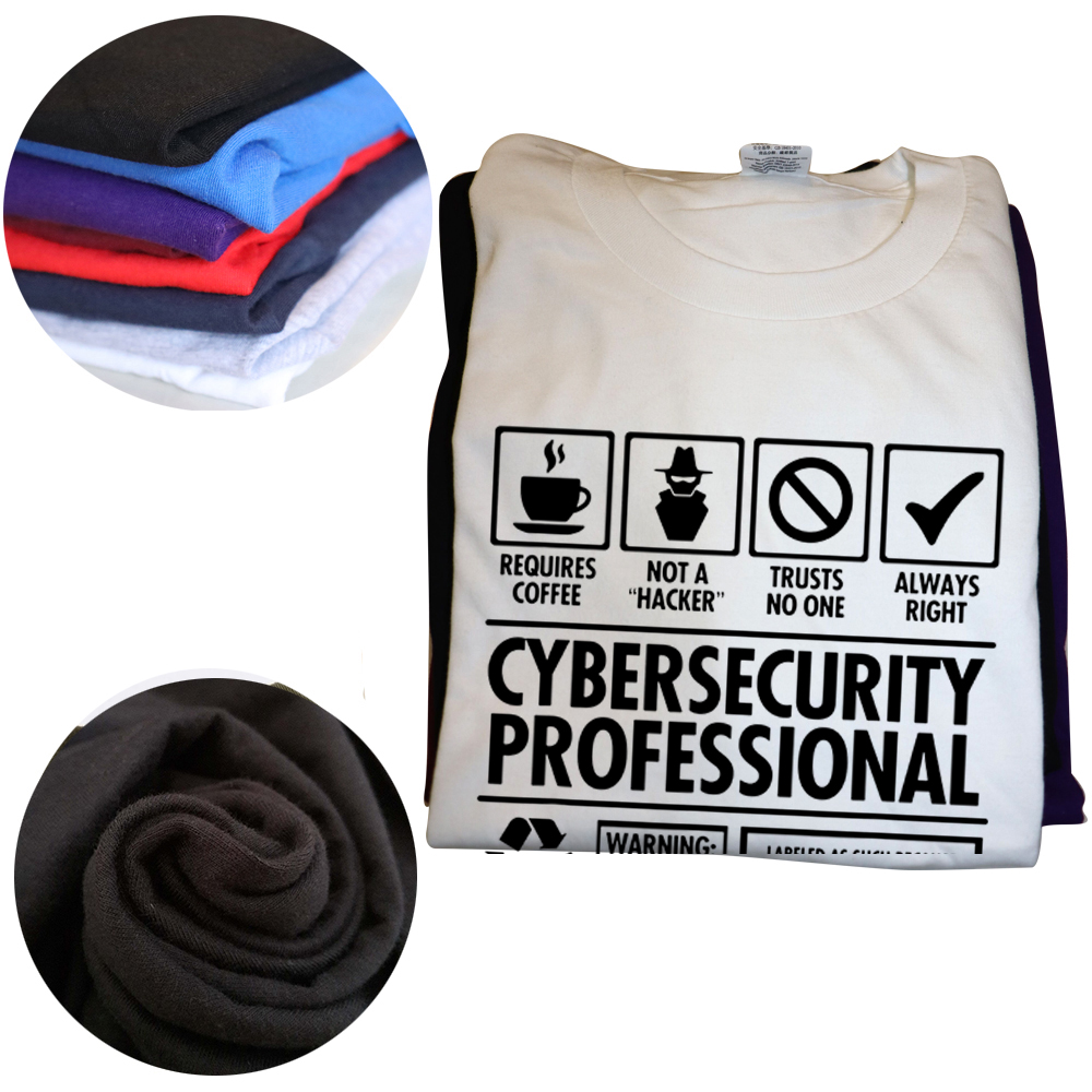 Cyber security profession ell kein Hacker lustige Job T-Shirts Grafik Baumwolle Streetwear Kurzarm Geburtstags geschenke Sommer T-Shirt – Detail 4