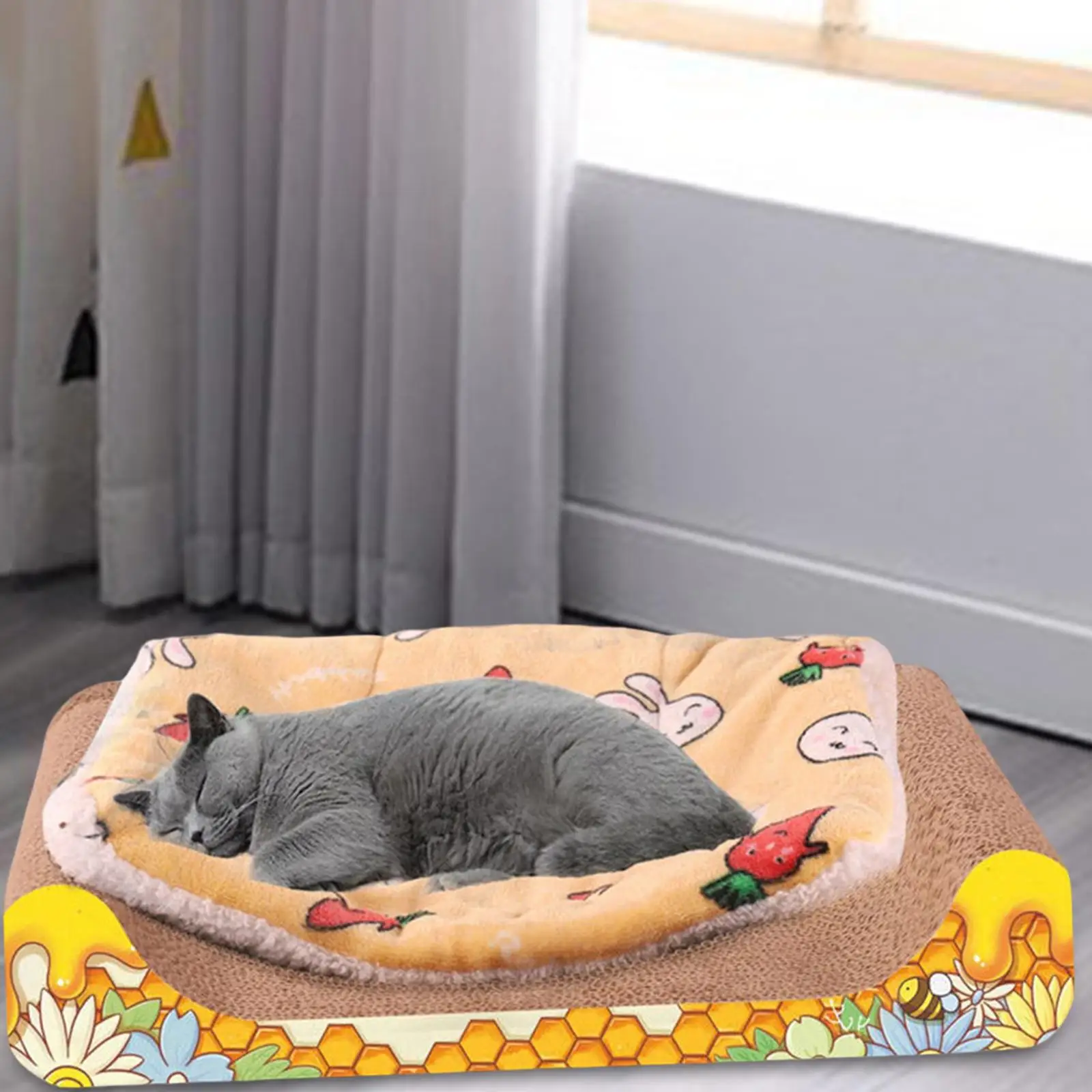 Cat Scratcher Lounge Corrugated Paper Scratching Board Sturdy Cardboard Bed