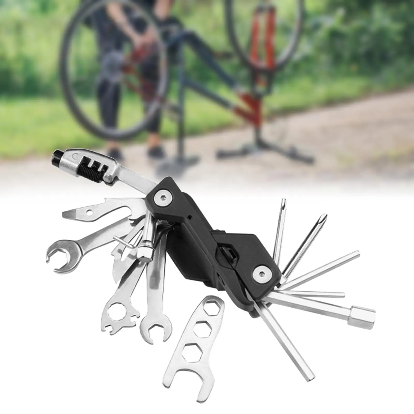 Bike Repair Tool Folding Multi-Function Portable Tire Levers Accessories Wrenches Tools for