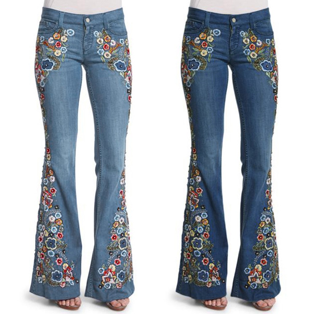 Title 1, Streetwear Jeans Long Pants Denim Embroidery De...