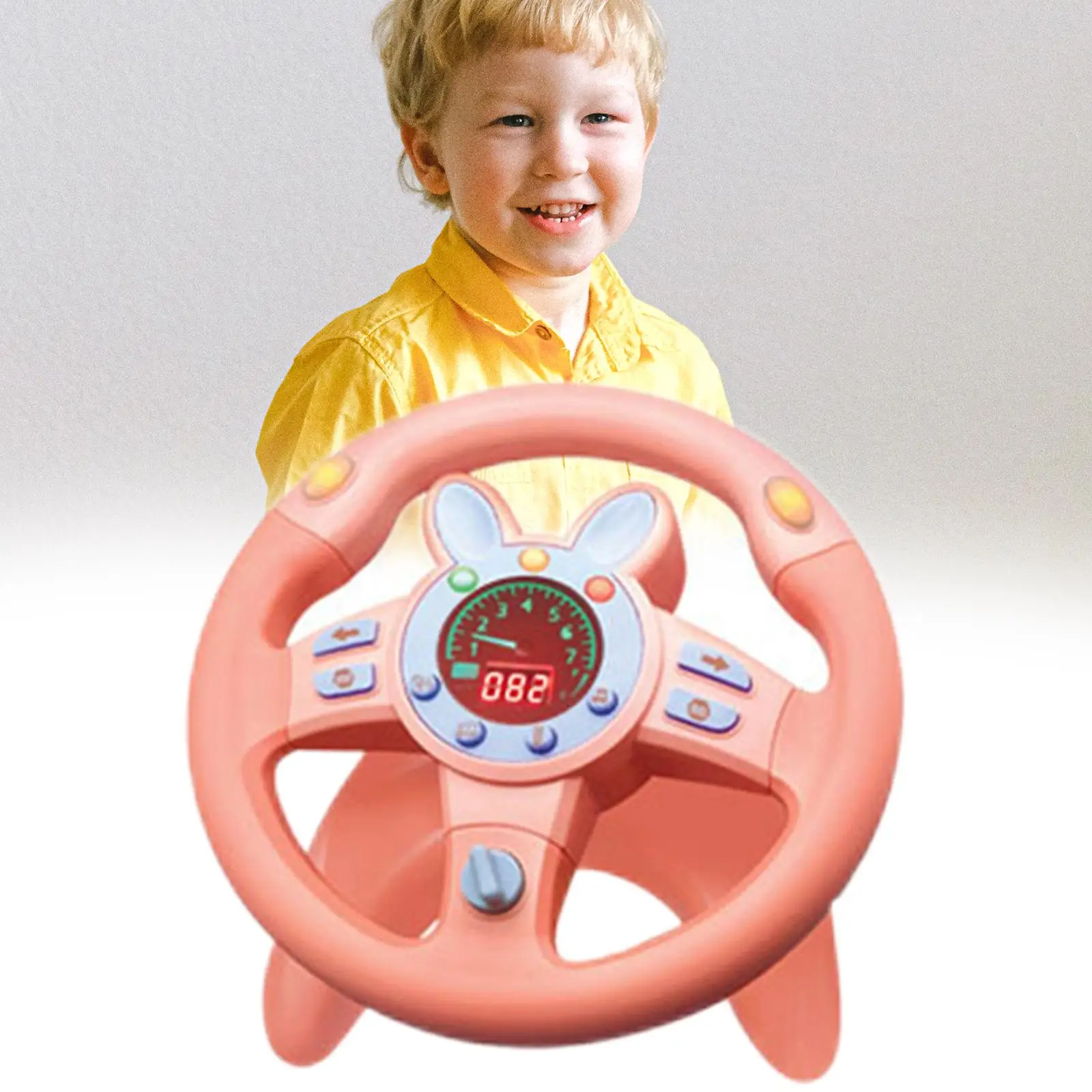 Simulated Steering Wheel Car Driving Toy Traffic Knowledge Early Education W/Light Music Funny Gifts Educational Sounding Toy