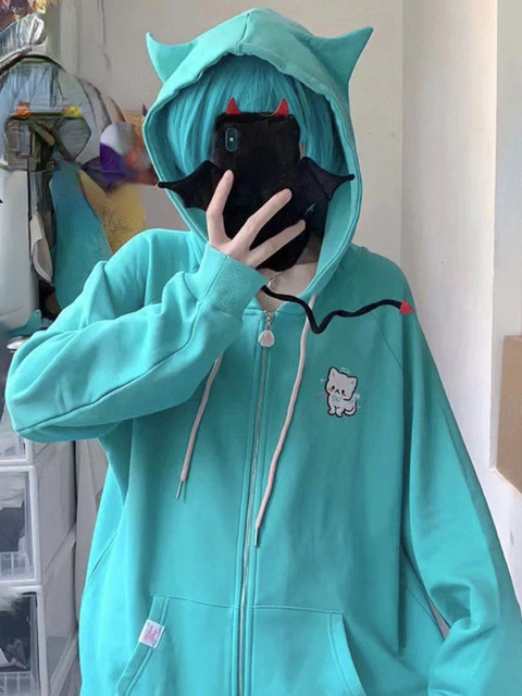 2025 Cartoon Embroider Hoodies Women Y2k Aesthetic Vintage