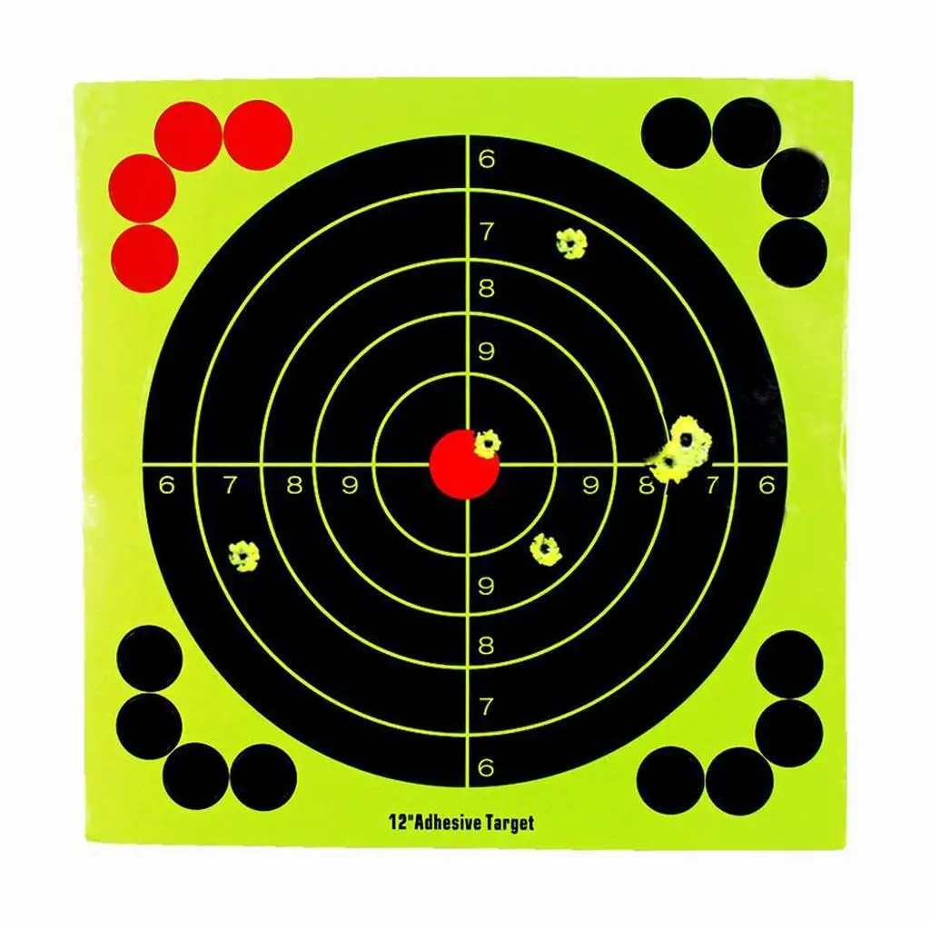 10 Sheets 12x12inch Splatter Self   Bright Fluorescent Yellow  for Outdoor Target Hunting Accessories