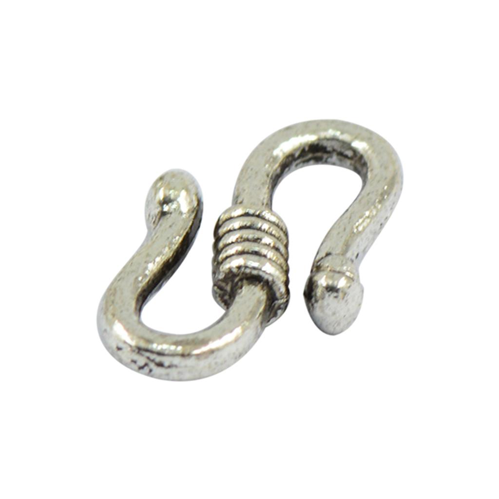 100 Pieces 15x8mm Alloy  Tibetan  Hook Connectors Clasps Necklace Clasp Bracelet Clasp DIY Jewelry Findings Accessories