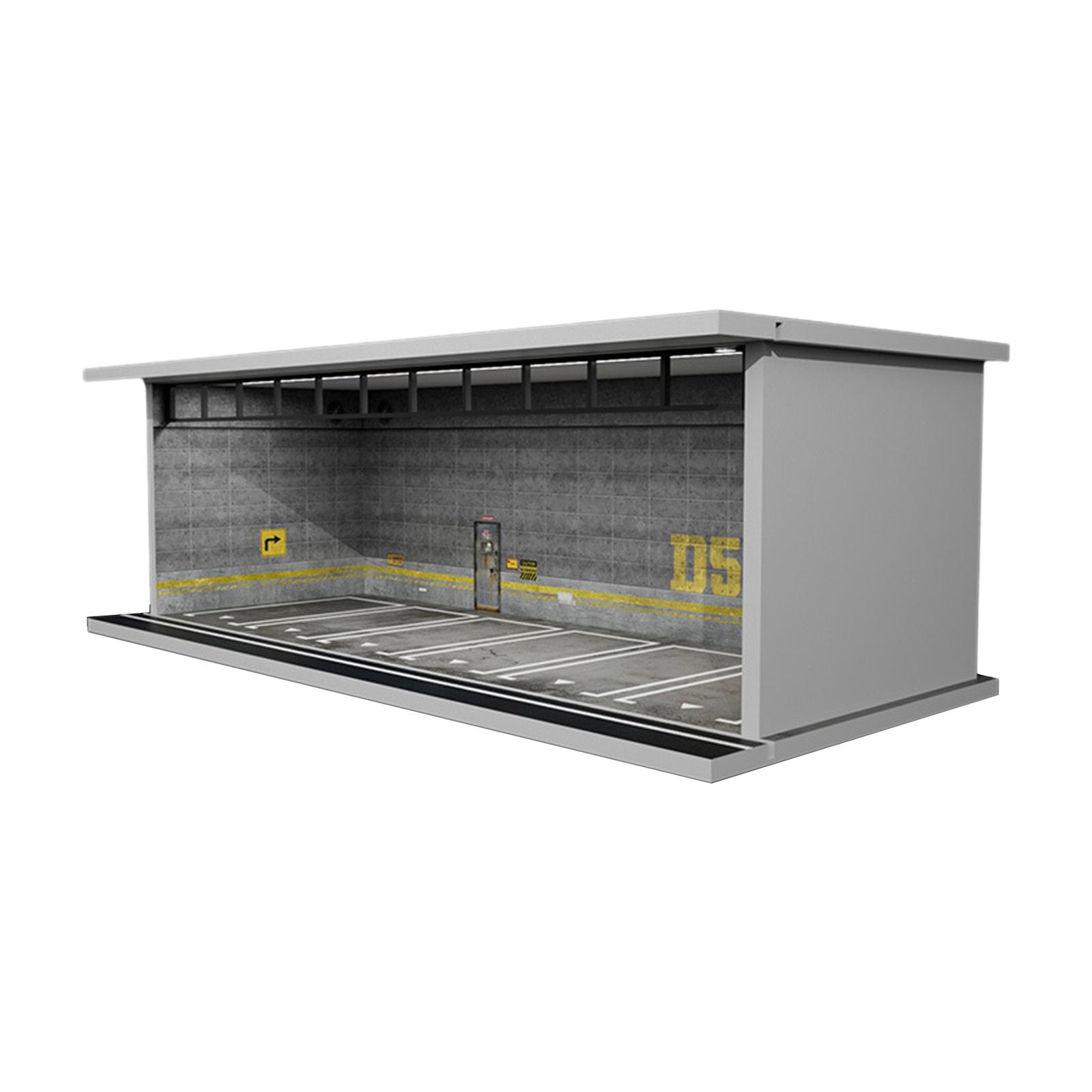 1/64 Vehicle Model Display Case Protective 1/64 Scenery Diorama Parking Lot Garage Display Case for Collectors Alloy Car Gifts