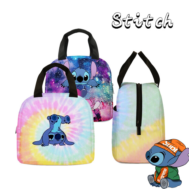 Disney Lilo Stitch Lunch Bag Boy Girl Portable Thermal Picnic Bags Kids  Student Travel School Food Storage Bags Lunch Box